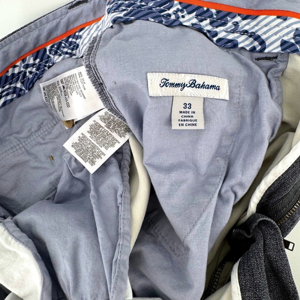 Tommy Bahama Shorts Mens 33 Soft Blue Grey Silk Cotton Weathered Flat Front - Picture 4 of 6